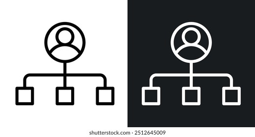 Organization chart outlined icon vector collection.