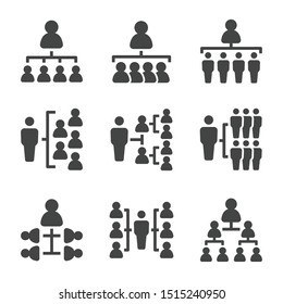 organization chart with people icon set,vector and illustration