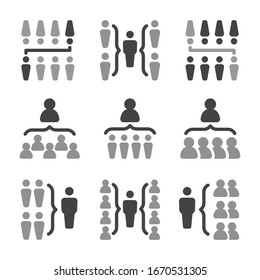 organization chart with people icon set,vector and illustration