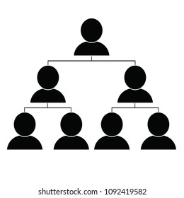 Organization chart with people icons. Vector illustration