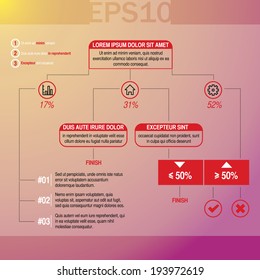 Organization chart template in colorful background. Vector Illustration EPS10