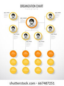 Organization chart template with colorful circles and place for your text.