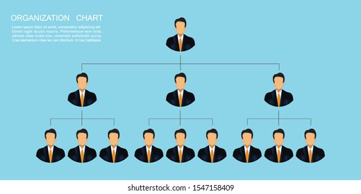 Organization Chart Template Corporation Business Hierarchy Stock Vector ...