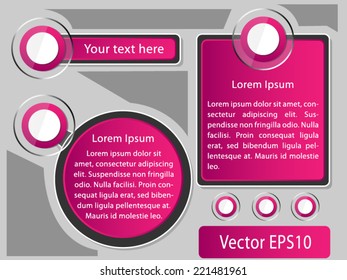 Organization chart template with different elements - pink