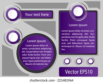 Organization chart template with different elements - purple