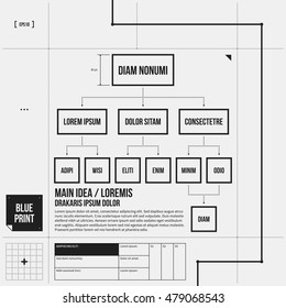 Organization Chart Template In Draft Style. EPS10