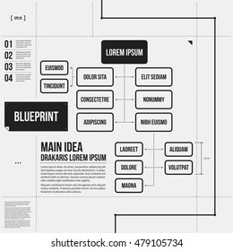 Organization Chart Template In Draft Style. EPS10