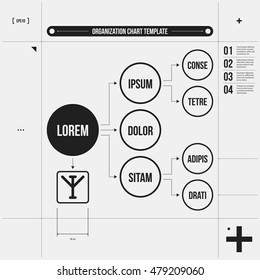 Organization Chart Template In Draft Style. EPS10