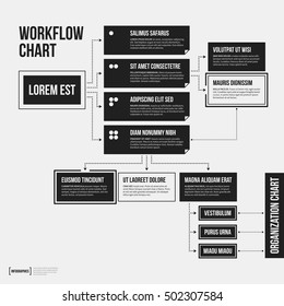 Organization chart template with geometric elements on white background. Useful for science and business presentations.