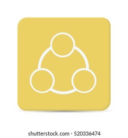 Organization chart template with geometric elements on yellow background. Useful for science and business presentations.