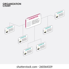 Organization chart template infographics with tree. vector illustration