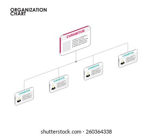 Organization chart template infographics with tree. vector illustration
