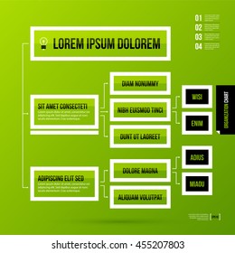 Organization chart template on fresh green background. Vector EPS-10 template.