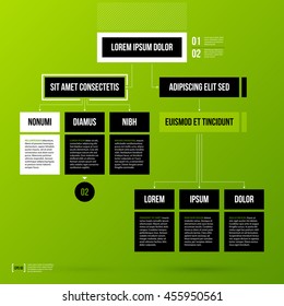 Organization chart template on fresh green background. Vector EPS-10 template.