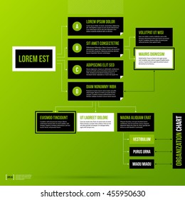 Organization chart template on fresh green background. Vector EPS-10 template.