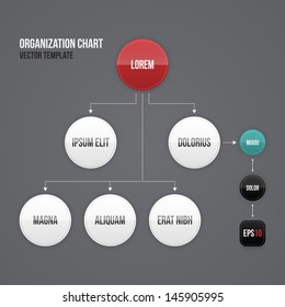 Organization chart template with round elements. EPS10.