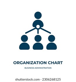 organization chart vector icon. organization chart, business, organization filled icons from flat business administration concept. Isolated black glyph icon, vector illustration symbol element for web