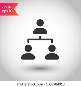 Organization chart vector icon. Company structure icon. Flow chart vector sign. Hierarchy symbol. EPS 10