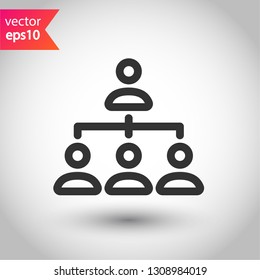 Organization chart vector icon. Company structure icon. Flow chart vector sign. Hierarchy symbol. EPS 10