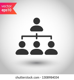 Organization chart vector icon. Company structure icon. Flow chart vector sign. Hierarchy symbol. EPS 10