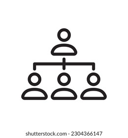 Organization chart vector icon. Company structure icon. Flow chart flat sign design. Hierarchy symbol pictogram. UX UI icon