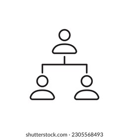 Organization chart vector icon. Company structure icon. Flow chart flat sign design. Hierarchy symbol pictogram. UX UI icon