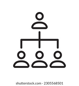 Organization chart vector icon. Company structure icon. Flow chart flat sign design. Hierarchy symbol pictogram. UX UI icon