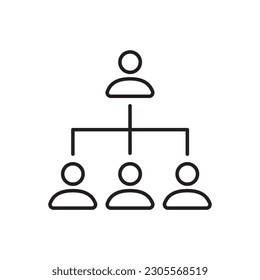 Organization chart vector icon. Company structure icon. Flow chart flat sign design. Hierarchy symbol pictogram. UX UI icon