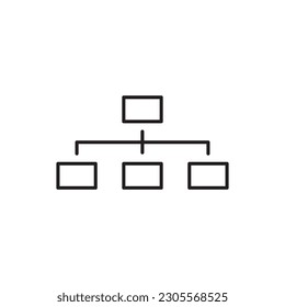 Organization chart vector icon. Company structure icon. Flow chart flat sign design. Hierarchy symbol pictogram. UX UI icon