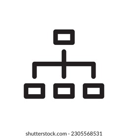 Organization chart vector icon. Company structure icon. Flow chart flat sign design. Hierarchy symbol pictogram. UX UI icon