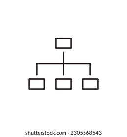 Organization chart vector icon. Company structure icon. Flow chart flat sign design. Hierarchy symbol pictogram. UX UI icon