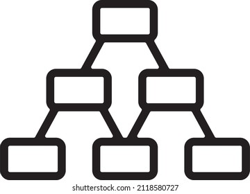 Organization chart vector icon. Diagram line icon. High-quality black outline logo for website design and mobile apps. Infographic design organization chart template.