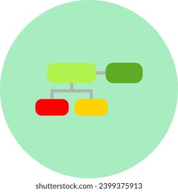 Organization Chart Vector Icon Flat Circle Style