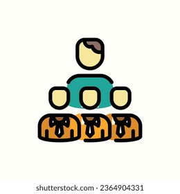 icono de color de la organización, icono aislado en fondo claro, perfecto para sitio web, blog, logotipo, diseño gráfico, medios sociales, interfaz de usuario, aplicación móvil