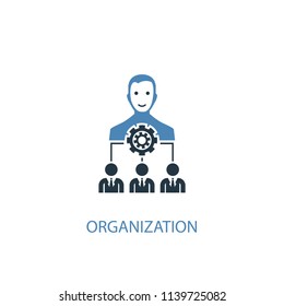 organization concept 2 colored icon. Simple blue element illustration. organization concept symbol design from management set. Can be used for web and mobile UI/UX