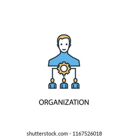 organization concept 2 colored line icon. Simple yellow and blue element illustration. organization concept outline symbol design from Management set