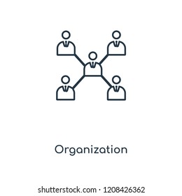 Organization concept line icon. Linear Organization concept outline symbol design. This simple element illustration can be used for web and mobile UI/UX.