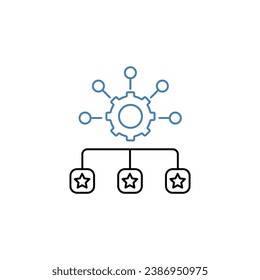 icono de línea de concepto de organización. Ilustración de elemento simple. diseño de símbolos de esquema de concepto de organización.