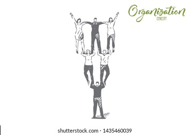Organization concept sketch. Isolated vector illustration