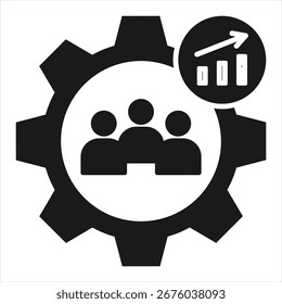 Ilustração do vetor de ícone de glifo de desenvolvimento da organização