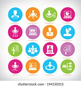 organization development icons set, business management icons set