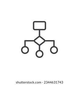 Organization diagram line icon. linear style sign for mobile concept and web design. Organization chart outline vector icon. Symbol, logo illustration. Vector graphics