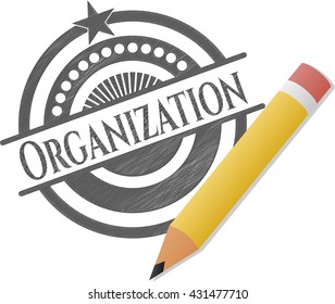 Organización dibujada en lápiz
