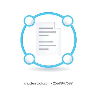 Organization file document 3d icon concept