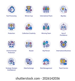 Organization Flat Circle Icons - Vectors
