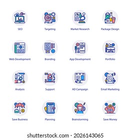 Organization Flat Circle Icons - Vectors