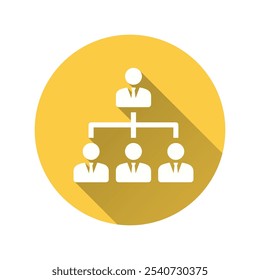 Icono plano de Organización. Ilustración simple con sombra larga para gráfico y Diseño web.