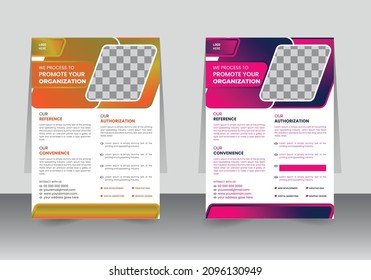 diseño de plantilla de viajero de organización.Concepto de pincel de presentación, póster, negocio, volante, esquema de dos colores, diseño de tamaño A4 moderno, edición y fácil de usar.