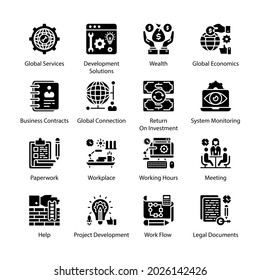 Organization Glyph Icons - Solid, Vectors