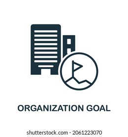Organization Goal icon. Monochrome sign from corporate development collection. Creative Organization Goal icon illustration for web design, infographics and more